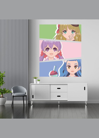 Виниловая интерьерная цветная декор на стену (обои, краску) "Аниме" самоклеющаяся с оракала Кавун наклейка (316189767)