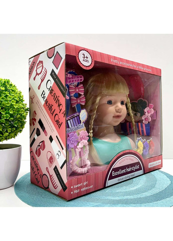 Кукла-манекен для девочки Голова для причесок с аксессуарами бигуди резинки расческа Вид 2 (YM25-2B-С) No Brand (350936082)