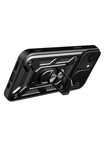 Чехол Shockproof для Apple iPhone 16e - противоударный, с подставкой и шторкой для камеры - Black Primo (369608620)