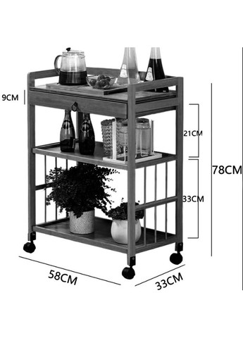 Сервировочный столик из дерева Драгер капучино (ЭТК-001309) No Brand (327860817)