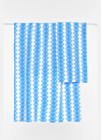 Набор полотенец из микрофибры банное+для лица бело-голубого цвета Let's Shop рисунок голубой