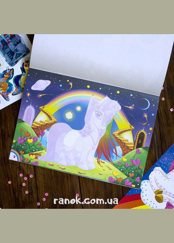 Альбом с наклейками "Единорог" 13164003, 8 страниц, 25 наклеек Ranok Creative (364129512)