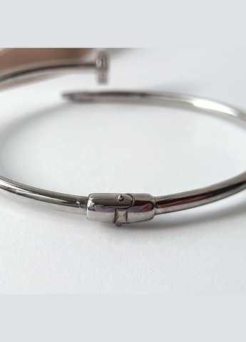 Серебряный браслет женский Гвоздь с белыми камнями 18 см серебро 925 пробы Родированное 3003р 8.85г Nobrand (363969316)