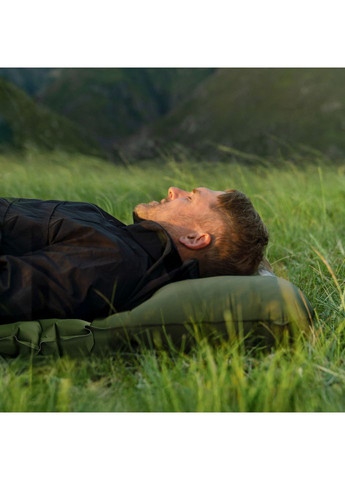 Матрац туристичний надувний двомісний CNK2550WS019, 200х125х6.5 см, зелений із вбудованою помпою для надування Naturehike (353505708)