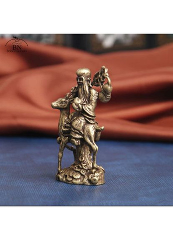 Міні вінтажна мідна статуетка фігурка китайський Бог довголіття мудрості благополуччя прикраса фен-шуй No Brand (292260653)