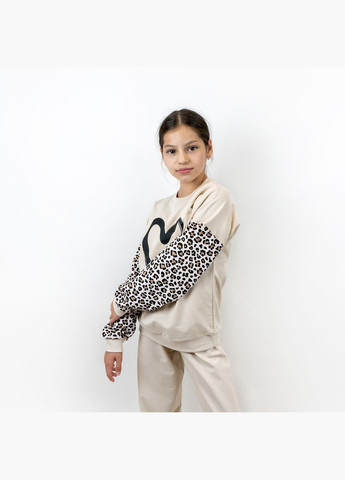 dexter's свитшот dexter`s для девочки leo бежевый