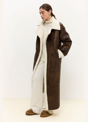 Дублянка довга з екошкіри 796 Papaya (317469999)