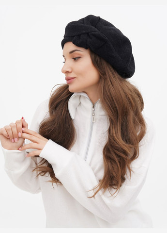 Жіночий вовняний берет із квіткою, сірий, на резинці — витонченість у кожній деталі VECONS Берет (319836282)