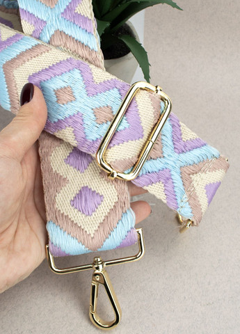 Ремень для сумки 50 мм R_broidery_gold текстильный с карабинами разноцветный Virginia Conti (279546962)
