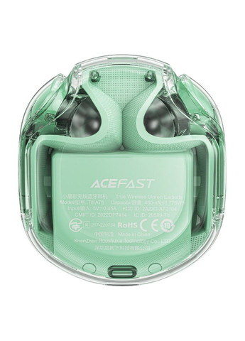 Бездротові навушники T8 Crystal color (2) bluetooth earbuds Mint Green Acefast (369457890)