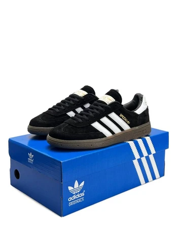 Черные демисезонные кроссовки мужские adidas No Brand Spezial Black White