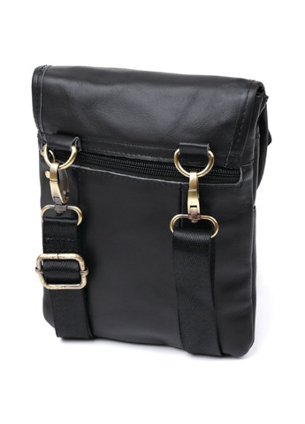 Шкіряна сумка крос боді чоловіча месенджер через плече чорна 20467 Vintage (329197637)