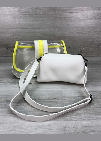 Женская сумка клатч через плечо «Miranda» с длинным ремешком и косметичкой белая WeLassie (298568235)