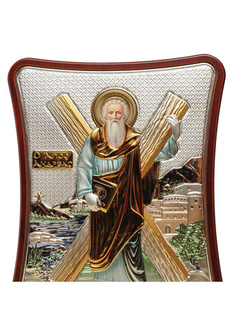 Серебряная Икона Святого Андрея Первозванного на 15х20см вытянутом киоте Prince Silvero (265231586)