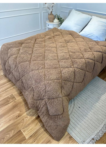 Одеяло полуторное стеганное зимнее из верблюжьей шерсти 21481 150х210 см коричневое Leri Max (365719084)