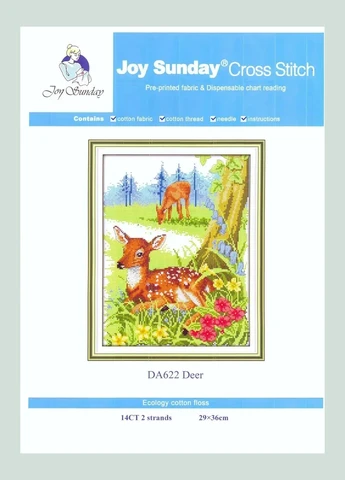 Набір для вишивання за нанесеною на канву схемою "Deer" .AIDA 14CT printed, 29*36 см Joy Sunday (313612915)