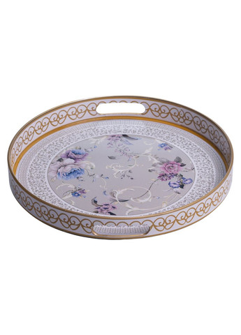 Набір круглих підносів для подачі їжі 2 (шт) Ø32.5 / 37 (см) гарні декоративні таці для кухні HP-HK-18 Yiwu (371481231)