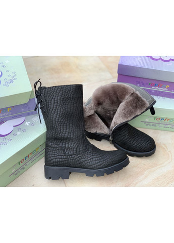 Черные ботинки зимние 2449 для девочек чёрные. размер 31 Topitop