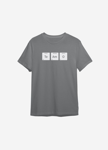 Графітова всесезон футболка з принтом "te a mo" ТiШОТКА