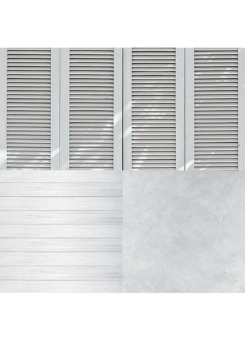 Кутовий фотофон 3D вініловий, рейкова стіна, біла дерев’яна і бетонна підлога для зйомки, 50×50 см, №58464 PhotoVinyl (354364445)