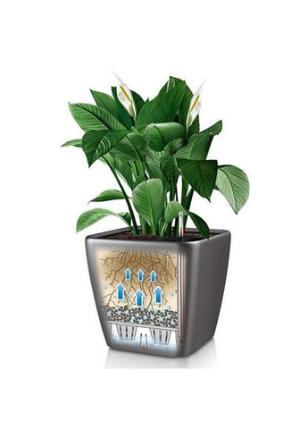 Вазон QUADRO LS 35 Белый блестящий 16160 Lechuza (316623625)