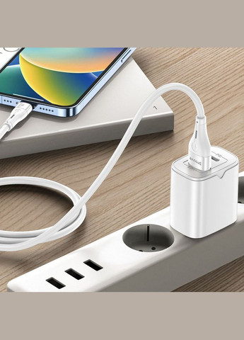 Кабель Soft Silicone USB to Type-C 2.4A (1m) white Proove (333800053)