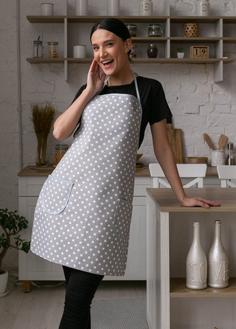 Фартух водовідштовхувальний "Горошок сірий" 75х55 см. Homedec - (321982175)
