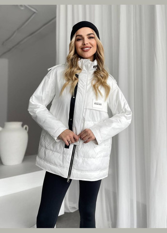 Белая женская теплая куртка цвет белый р.xxl 450440 New Trend