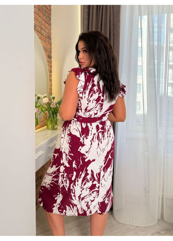 Бордовое праздничный платье Vione с геометрическим узором