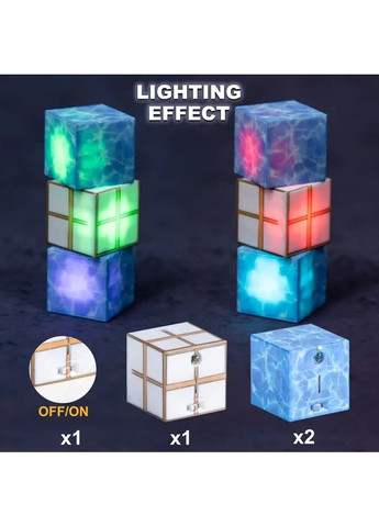 Магнітний конструктор Майнкрафт 138 блоків зі кубиками що світяться Північне сяйво Minecraft (367592482)