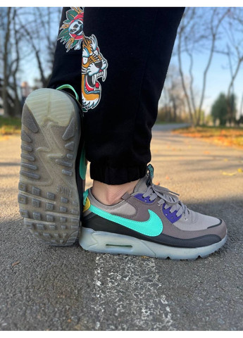 Чорні Осінні кросівки чоловічі nike air max 90 terrascape beige black mint найк аір макс 90 No Brand