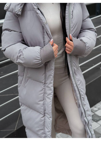 Серый демисезонный Пуховик Style Point