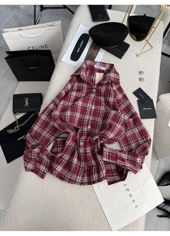 Жіноча сорочка в клітинку зі стразами No Brand (381510360)
