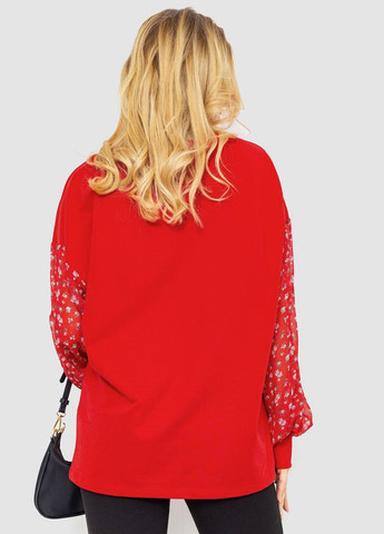 Червона демісезонна блуза з шифоновими рукавами, колір червоний, Kamomile