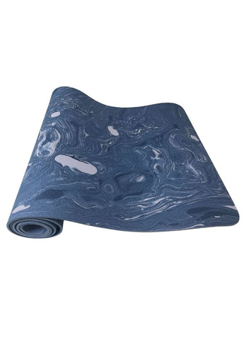 Килимок для йоги та фітнесу TPE 183*61*0.6 см, синьо-білий No Brand (342740871)