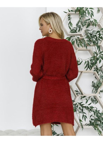 Бордова повсякденний, кежуал в'язана сукня-туніка з пряжі-травки сукня светр Magnet однотонна