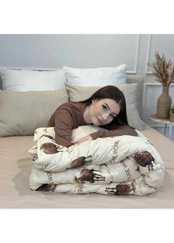 Одеяло полуторное из овечьей шерсти Pure Wool 21433 150х210 см бежевое Arda (365964079)