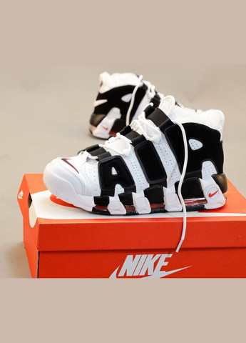 Белые зимние кроссовки зимние мужские и женские nike air more uptempo winter white black fur | найк мор уптемпо белые черные с мехом No Brand