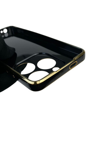 Чохол для Pop 8 (BG6h) глянцевий з кільцем MagSafe із золотою окантовкою на техно поп 8 чорний gs1 Tecno (366229107)