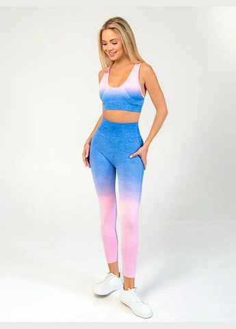 Спортивний костюм (топ та легінси) з градієнтом синьо-рожевого кольору, розмір S Trends (330757580)