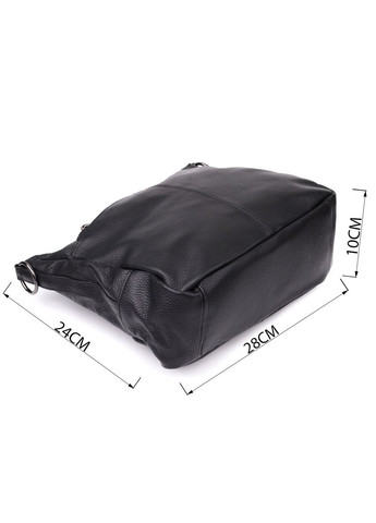 Практична шкіряна сумка з двома ремінцями та трьома відділеннями чорна Vintage (352167703)