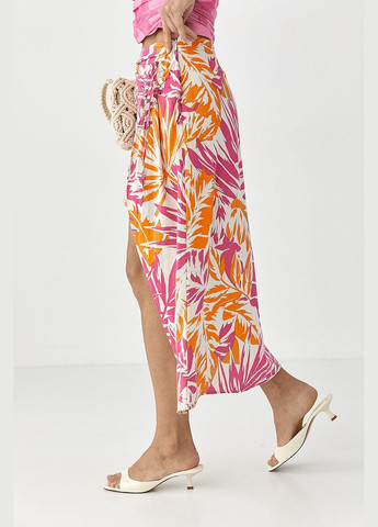 Розовая женская юбка с кулиской Lurex