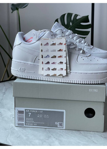 Кросівки жіночі і чоловічі Nike Air Force 1 '07 Premium white | Найк Аір Форс 1 Преміум білі No Brand білі демісезони (352474040)