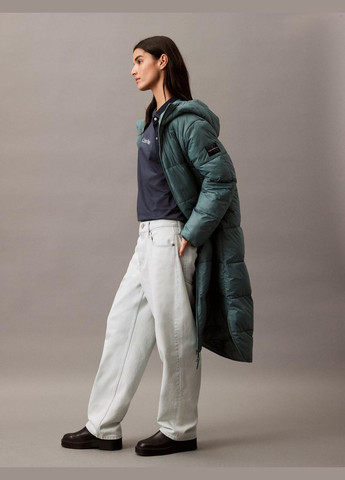 Зеленая зимняя куртка зимняя длинная женская зеленая Calvin Klein