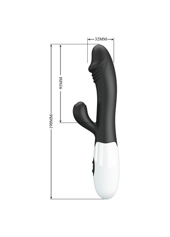 Вібратор-кролик для точки G SNAPPY чорний, 19 х 3.2 см Pretty Love (361670100)