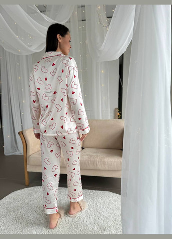 Молочна всесезон піжама жіноча сорочка + брюки No Brand