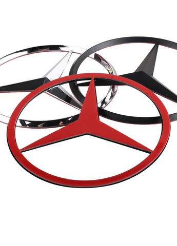 Эмблема крышки двигателя хром 70 мм пластик (на скотче) Mercedes-Benz (369609901)