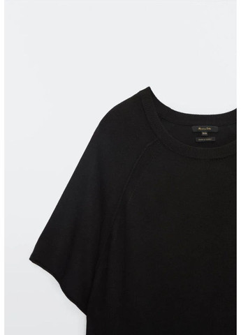 Черное кэжуал платье макси из вискозы Massimo Dutti однотонное