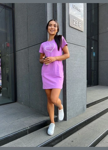 Лавандова базова повсякденна сукня Fashion