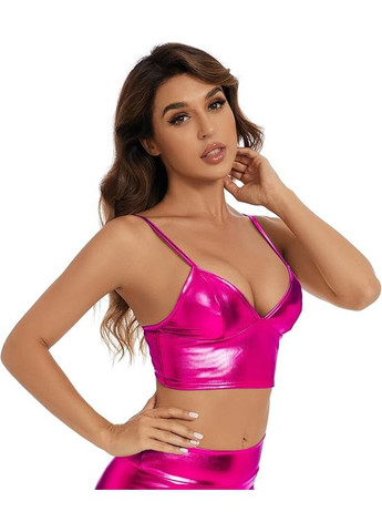 Жіночий металевий кроп-топ: Блискучий V-подібний бра-топ для танців, рейвів, фестивалів, костюмів Gatielzana (338410737)